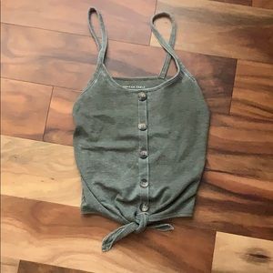 Army Green Tie Knot Tank American Eagle
